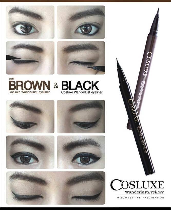 Cosluxe,Wanderlust,Eyeliner,Dark brown,อายไลเนอร์,สีน้ำตาลเข้ม,เมจิกอายไลเนอร์,เกาหลี