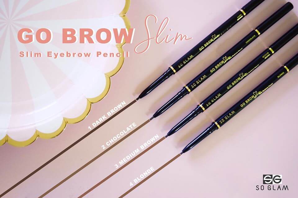 SO GLAM, SO GLAM Go Brow Slim Slim Eyebrow Pencil, SO GLAM Go Brow Slim Slim Eyebrow Pencil 0.5g #01 Dark Brown, Go Brow Slim Slim Eyebrow Pencil, SO GLAM Go Brow Slim Slim Eyebrow Pencil ราคา, SO GLAM Go Brow Slim Slim Eyebrow Pencil รีวิว, ดินสอเขียนคิ้ว