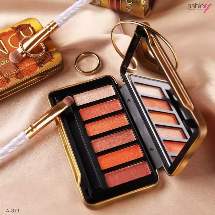 Ashley 6 Colors Eyeshadow Palette Bouncy 4.8g อายแชโดว์ชิมเมอร์ เนื้อดินน้ำมันไร้ฝุ่น 6 เฉดสี ในตลับเหล็ก พกพาง่าย สวยได้ทุกที่