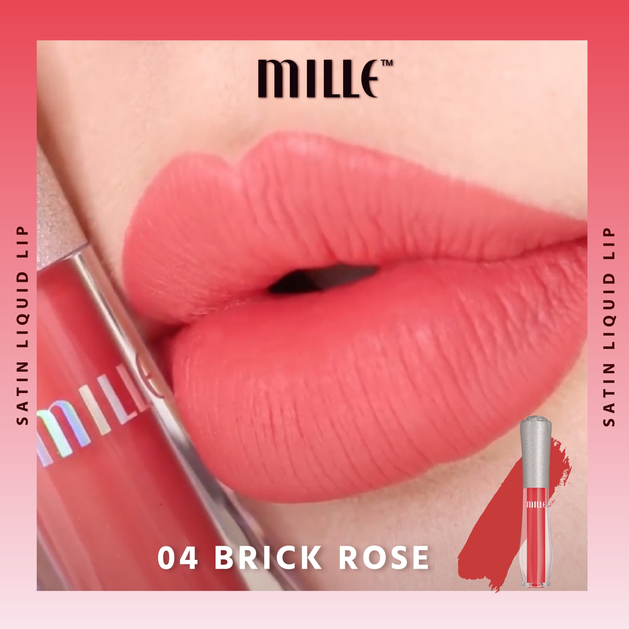 Mille, Mille รีวิว, Mille ราคา, Mille Crystal Reflection Satin Glaze Lip, Mille Crystal Reflection Satin Glaze Lip รีวิว, Mille Crystal Reflection Satin Glaze Lip ราคา, Crystal Reflection Satin Glaze Lip, Mille Crystal Reflection Satin Glaze Lip 1.7ml, Mille Crystal Reflection Satin Glaze Lip #02 Coral Kiss, ลิปแมตต์, ลิปกลอส, ลิปสติก, ลิป