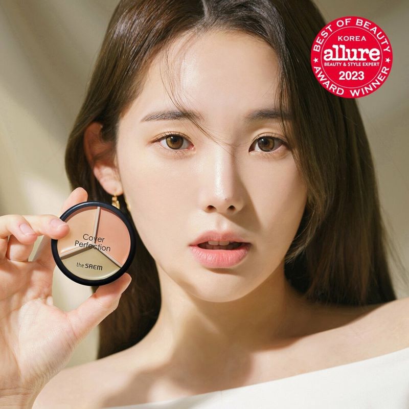 The Saem Cover Perfection Triple pot concealer #01 Clear Beige 4.5g , คอนซีลเลอร์ , The Saem  , ซื้อ Concealer , The Saem  3 หลุม